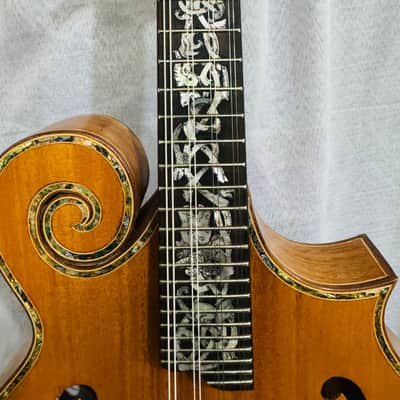 Mandolin Handmade by Blueberry, 8 String Wood Celtic Motif Mandolin,Custom Handcrafted Wooden,Steel String, Beautiful Sound, Hard Case Incl. image 19