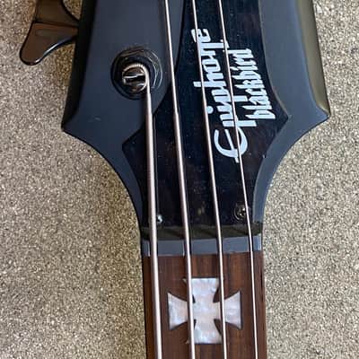 2008 Epiphone Nikki Sixx Signature Blackbird Thunderbird Bass Black image 4