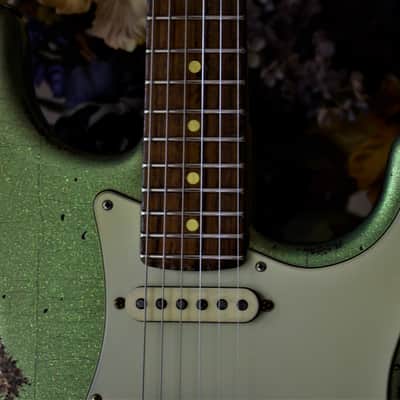 American Fender Stratocaster Custom Heavy Relic Lime Green Sparkle "Duncan Antiquities" image 15