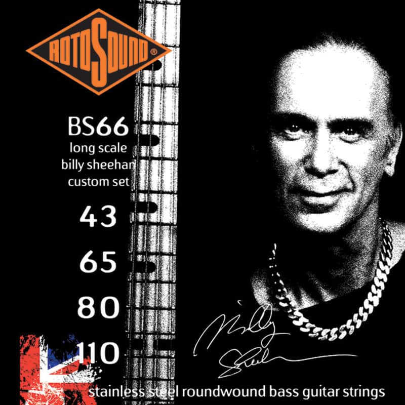 Rotosound BS66 Billy Sheehan Signature Swing Bass 66 Steel Electric Bass Strings - Custom (43 - 110) image 1