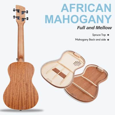 Pickapick UC23 Mahogany Concert Ukulele Beginner Kit (Sky Blue) image 4