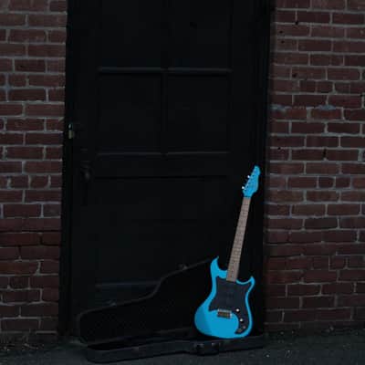 Electra Phoenix X-145 60th Anniversary Model Sparkle Blue Guitar with hard case image 1