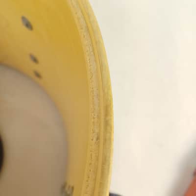 Ludwig 10x14"White Cortex Tom Drum Vintage80 6Ply Maple Classic Blue/Olive Badge image 9