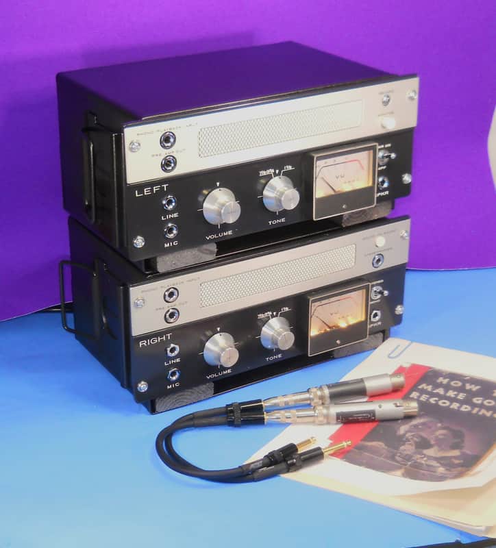 Available SEPT 20 - Matched Stereo Pair Kremer Kraft AKAI 2 M-8 Tube Mic Preamp Tube Direct In Vint.Mic Trans & Custom Case image 1