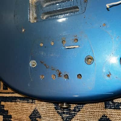 1977 Musicman Stingray Bass Body Refinished Blue Husk image 6