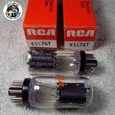 2-70's RCA 6SL7 GT Black Plate Coined Base Made in USA "O-Side Getter" Match Pair Duet Same Batch Strong Amp Amplifier Tubes Brand New in Box 0-Miles! 6SL7GT #046 imagen 4