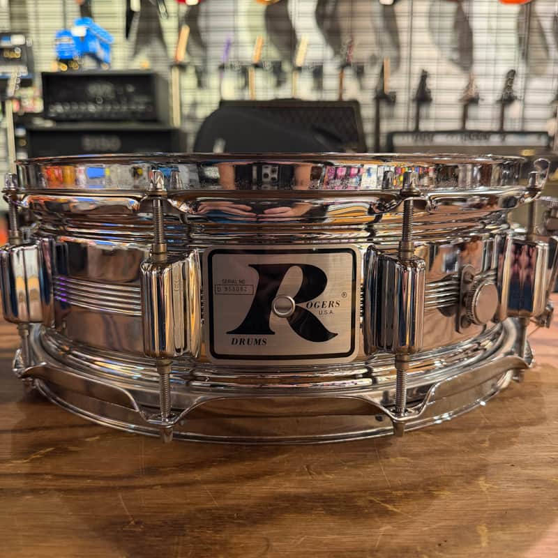 1979 - 1980 Rogers "Big R" Dyna-Sonic 5x14" Brass Snare Drum Chrome image 1