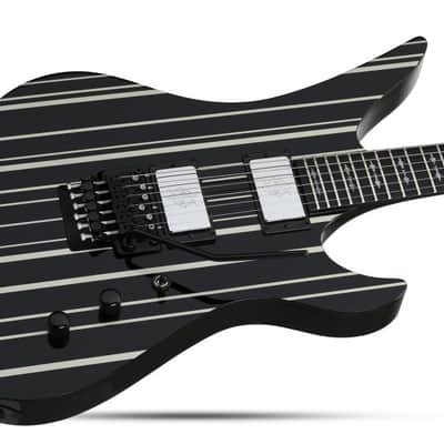 Schecter Synyster Custom - Gloss Black with Silver Pinstripes (1740) image 2