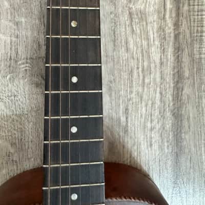 Antique 1920s Parlor Guitar Oscar Schmidt George Washburn Regal Supertone Walnut image 9