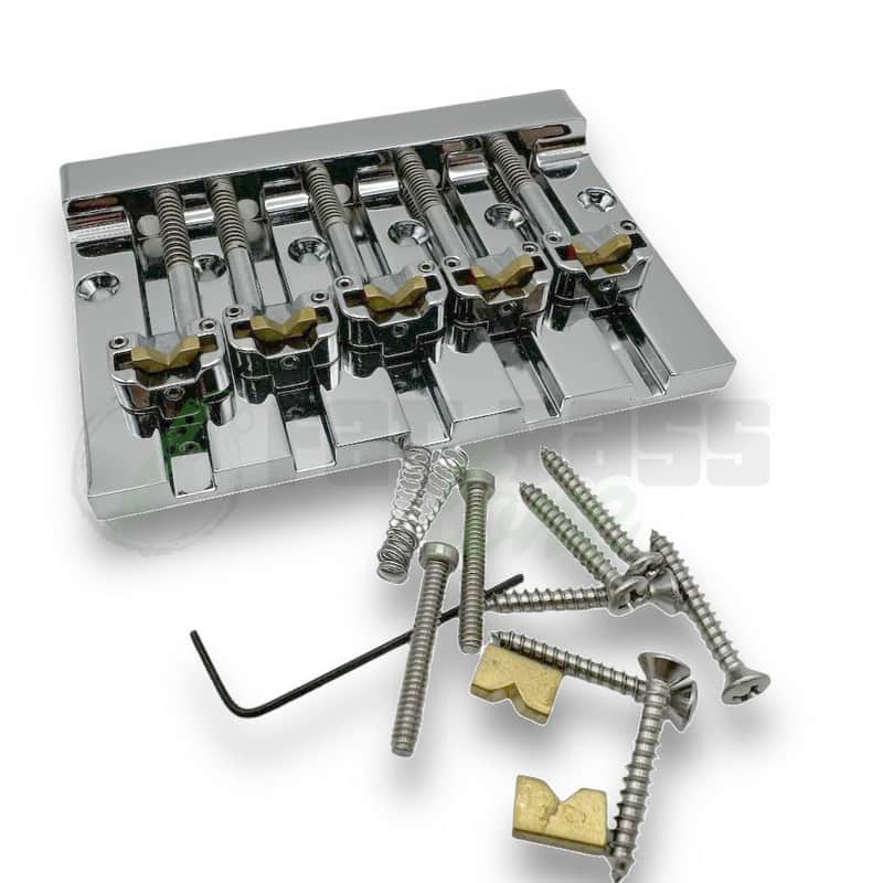 Hipshot MassKicker (Kickass) 5 String Bass Bridge - Mounting Style 1 / Chrome Finish image 1