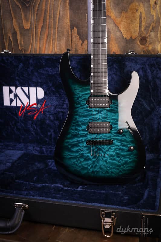 ESP USA M-II Quilted Maple 2024 Quilted Aqua Sunburst | Reverb Canada