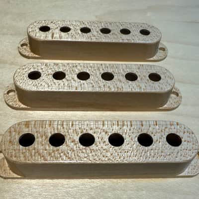 Strat single coil wood pickup cover set image 2