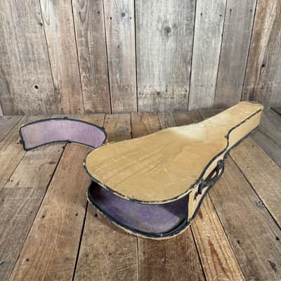 Unbranded Trap door parlor guitar case 1900s 1910s 1920s - Tan image 10