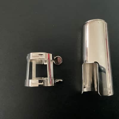 VANDOREN CLARINET LIGATURE/MOUTHPIECE CAP LC701 VANDOREN CLARINET LIGATURE AND CAP Undetermined  VINTAGE - Nickel Plated image 2