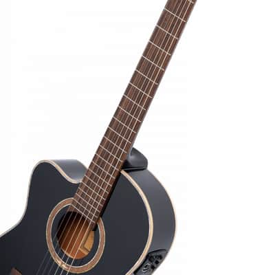 Ortega RCE138-T4BK-L Performer Series Solid Spruce Top Mahogany Neck Cutaway Nylon 6-String Classical Acoustic-Electric Guitar w/Gig Bag For Left Hand Player image 8