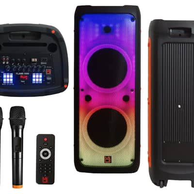 2 MR DJ FLAME5500LED Bluetooth PA Party Speakers Liquid Crystal LED 2 x 12" TWS FM USB image 3