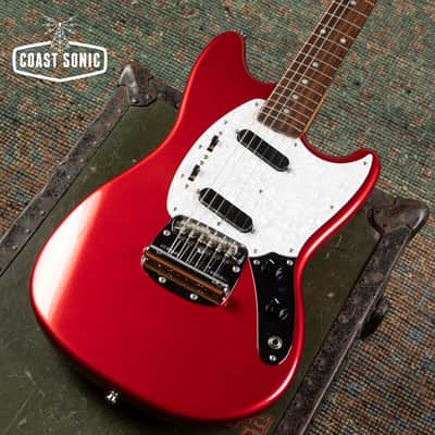 2010 Fender '69 Reissue Mustang MG69-MH Made in Japan Candy Apple Red w/Matching Headstock image 7