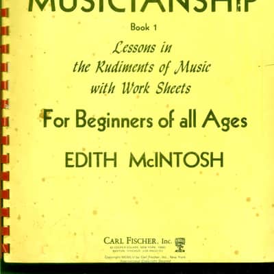 THEORY and MUSICIANSHIP Book 1 For Beginners of all Ages Lessons in the Rudiments of Music with Work Sheets image 1