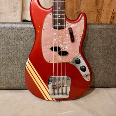 Fender Mustang Bass Guitar 1970 - Competition Red image 2