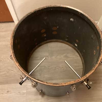Slingerland 18x20 Bass Drum - Blue Sparkle - converted combo drum - made in Chicago - 1950s 50s vintage image 9