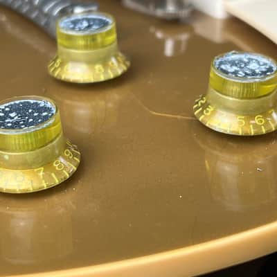 General Vintage Tone Master of edad CAB Reflector heads knobs  Gold/Silver Set Cellulose acetate Real oxidation . image 9