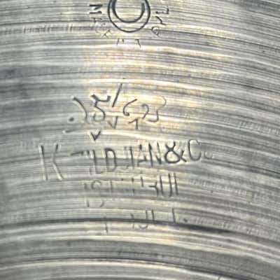 Istanbul K Zildjian 14" Hi Hats 1959-1966, intermediate stamp - B20 bronze image 3