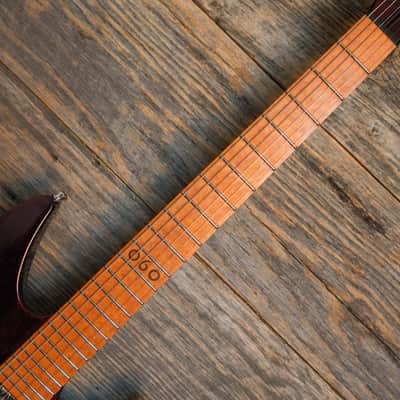 Used Aristides 060 Custom Build Guitar - Ruby Red Marble Burst Gloss w/Case image 6