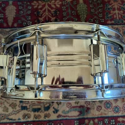 Vintage 1970s Pearl Model B4514 Chrome Over Brass Snare Drum 5 x 14 Stewart Copeland image 6