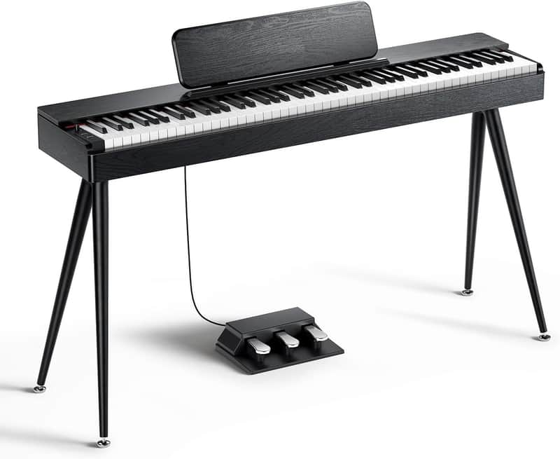 Piano with 88 Key Graded Hammer Weighted Keyboard for Beginner, Full Size Electric Piano Keyboard with Bluetooth, 3 Original Demos, LOCAL OFF, 2×10 W, Piano Three Pedal, Black image 1