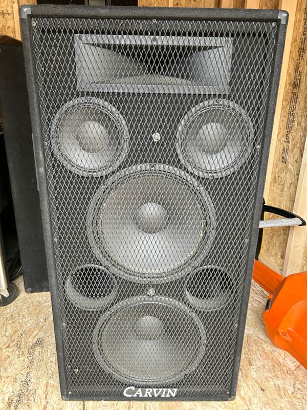 Carvin 1588A and SW1801A Active PA Speakers 1990's | Reverb