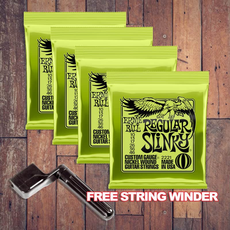 4 Sets of Ernie Ball 2221 Regular Slinky Electric Guitar Strings .010 - .046 image 1