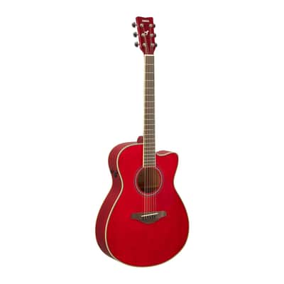 Yamaha TransAcoustic Concert Cutaway 6-String Acoustic-Electric Guitar (Right-Handed, Ruby Red) image 2