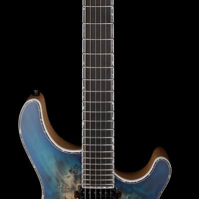 Mayones Regius 4Ever 6 String 3A Grade Eye Poplar Top Jeans Black Three Tone Blue Burst Satine Finish image 14