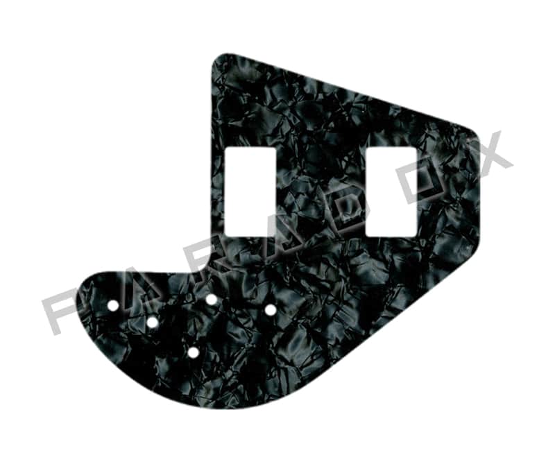 Custom Pickguard For 1975 - 1983 Made in America Gibson Ripper Bass - Jet Black Pearl/Black/White/Black .090" image 1