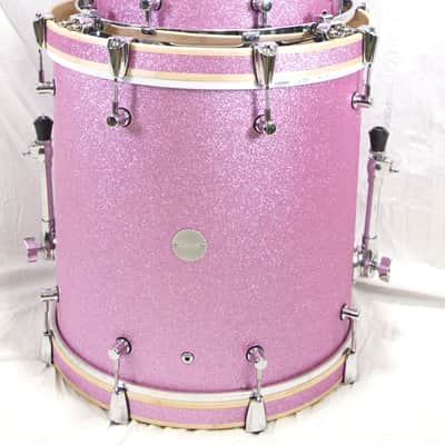 Click Icon 4pc Maple Drum Set Satin Pink Sparkle Shell Pack 18 14 10 14 image 16