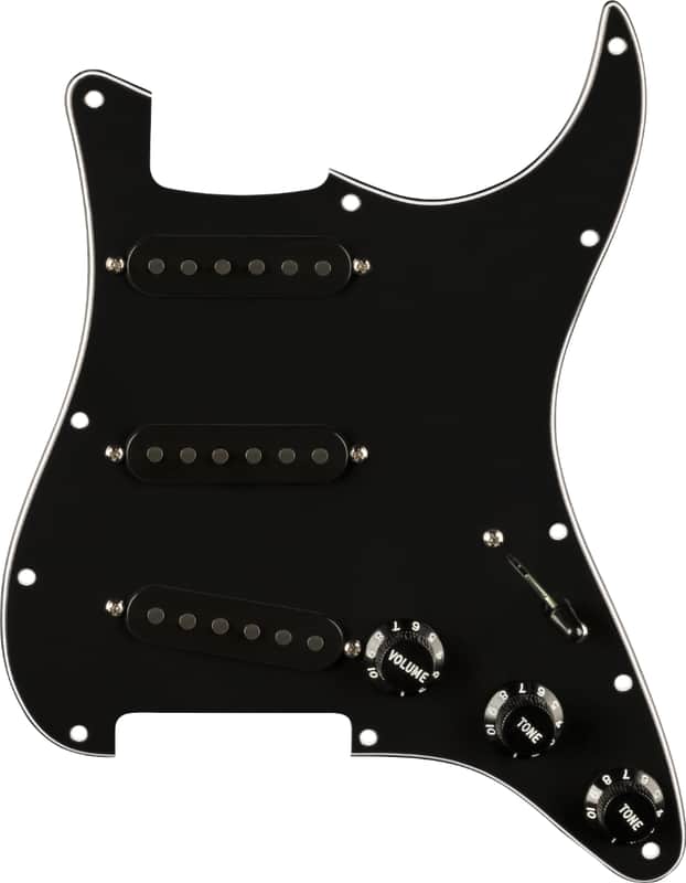 Mint Fender Pre-Wired Strat Pickguard, Pure Vintage '65 w/RWRP Middle, Black 11 Hole image 1