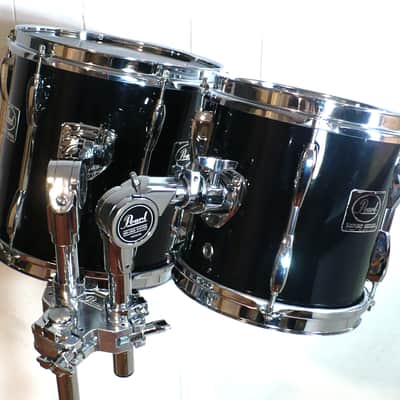 Pearl Export Series 8" and 10" Toms / Long Lug with Double Tom Stand / Black / 1990's image 6