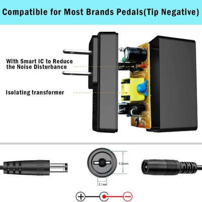 Joyo 9V 800mA Pedal Power Supply with 4-Pedal Daisy Chain image 3