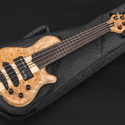 Mayones Cali 5 Fretless Mini Bass Eye Poplar - Trans Natural Matt image 3