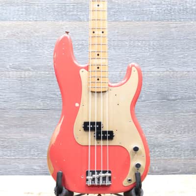 Fender Road Worn 50's Precision Bass Fiesta Red Seymour Duncan Pickups Electric Bass image 1