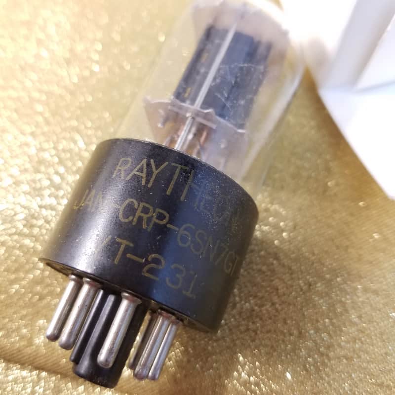 Raytheon perfect Matched Pair (2) VT-231 tNOS AT1000 TESTED Vacuum Tubes WWII military JAN-CRC-6SN7-GT dual triode 1941-1952 image 1
