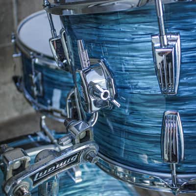 Ludwig 1977–78 Ludwig 4-Piece Drum Kit – Turquoise Oyster Rewrap – 6-Ply Maple – Netflix “Ginny & Georgia” image 9