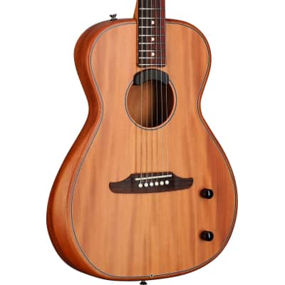 Fender Highway Parlor Thinline Acoustic-Electric Guitar (with Gig Bag), All-Mahogany imagen 1