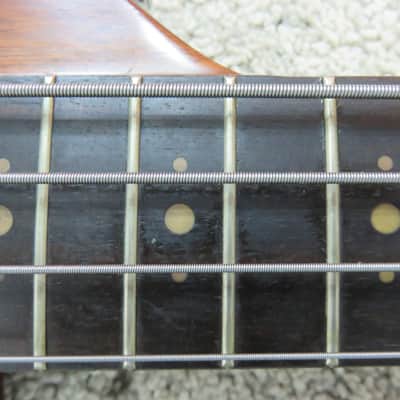 Vintage 1980s Austin Hatchet Wedge Travel Bass Guitar Natural Stained Body Rare image 7
