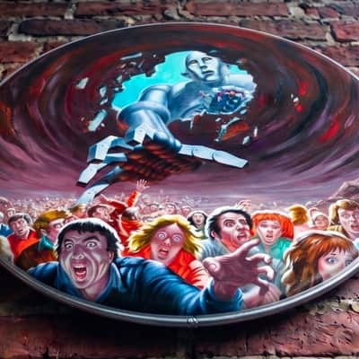 Queen, News of the World, Gatefold Art, 22" Bass Drumhead, Reso, Wall Hanging image 5