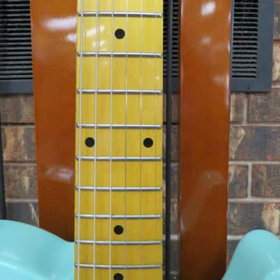 Xaviere XV650 Semi Hollow Thinline Tele Style Electric Guitar - Surf Green image 3