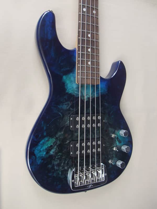 G&L L-2500 transparent blue over buckeye burl/ Namm 2018 one off image 1