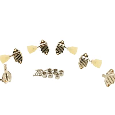 Kluson Waffleback 3x3 - Keystone Pearloid Button - Nickel KVDW-3-N