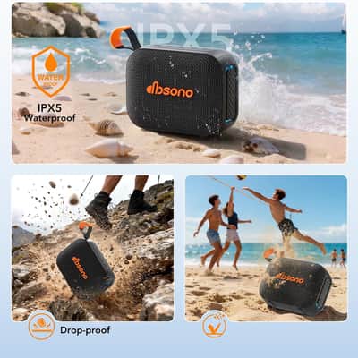 Compact Wireless Bluetooth Speaker with AUX Line-In, IPX5 Water-Resistant Design for Outdoor, Travel, Beach & Home Use image 5