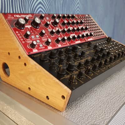 Solid Oak Dual Stand for Behringer Model D Pro 1 K2 and Neutron ETC image 4
